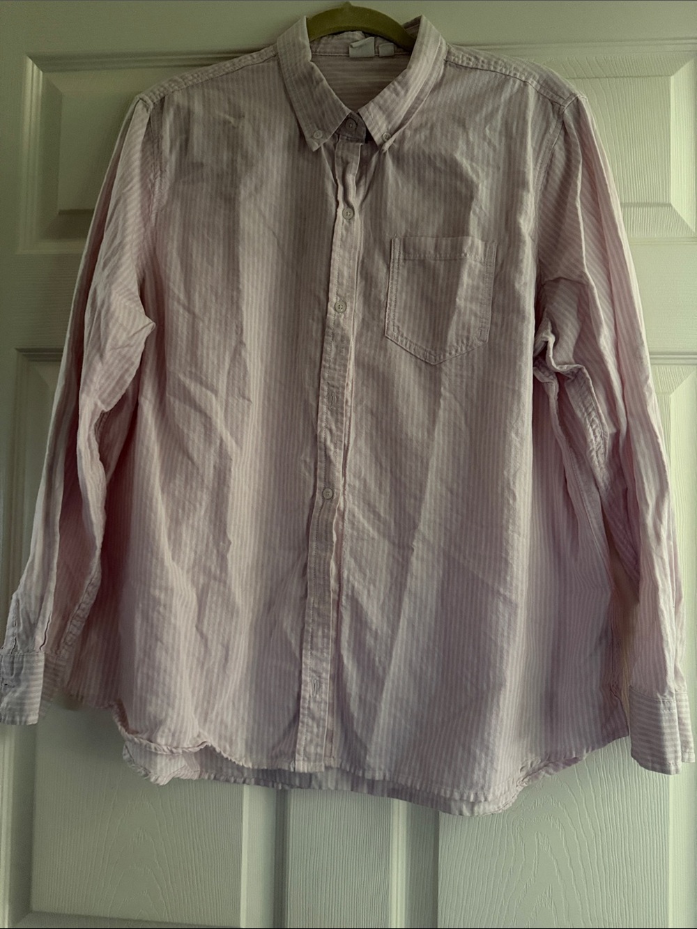 GAP Men's Oxford Pale Pink Striped Button-Down Shirt